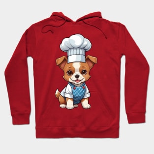 Cute Puppy in Overalls Illustration Hoodie